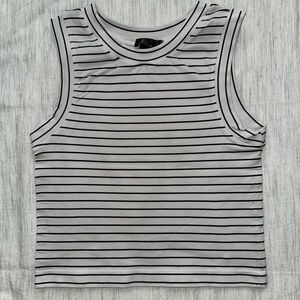 Striped Sleeveless Top - Black and White